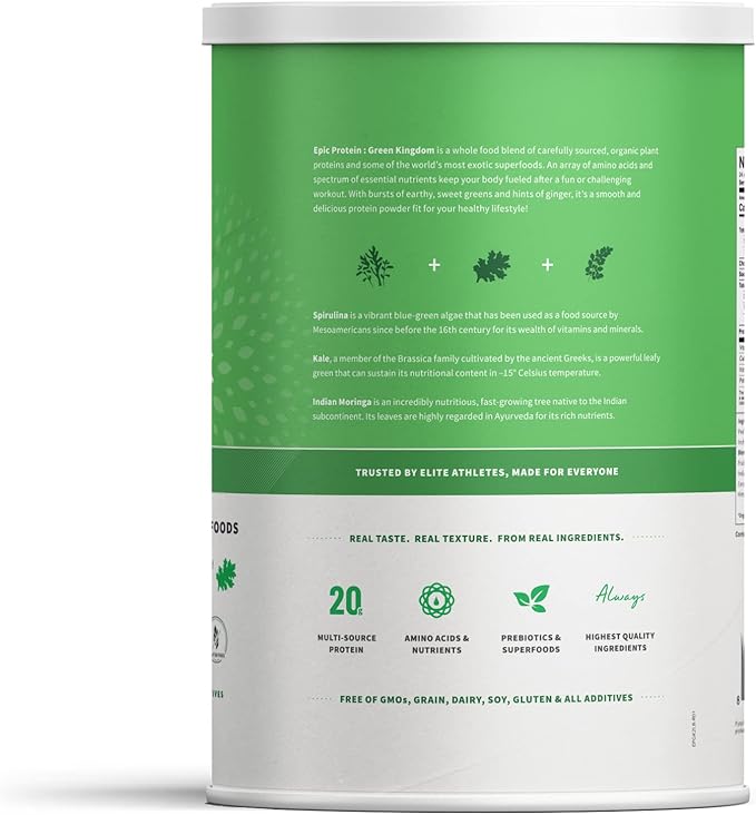 Sprout Living Epic Protein, Plant Based 20 Grams (2 Pound, 24 Servings)