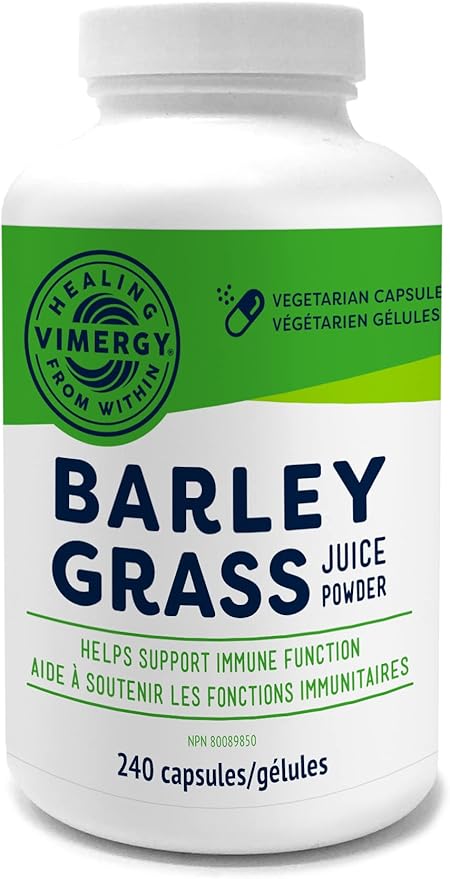 Vimergy Barley Grass Juice Capsules– Clean Superfood-Packed Capsule – Promotes Cardiovascular Health* – Non-GMO, Vegan & Gluten-Free – 240 caps