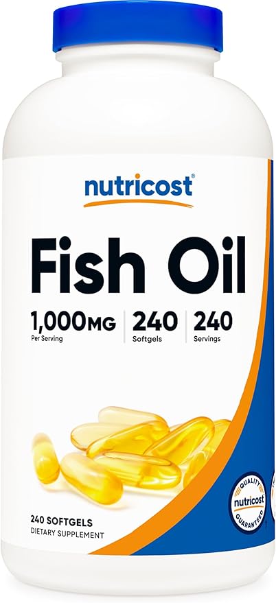 Nutricost Fish Oil Omega 3 Softgels (1000mg of 560mg of Omega-3), 240 240 Softgels,