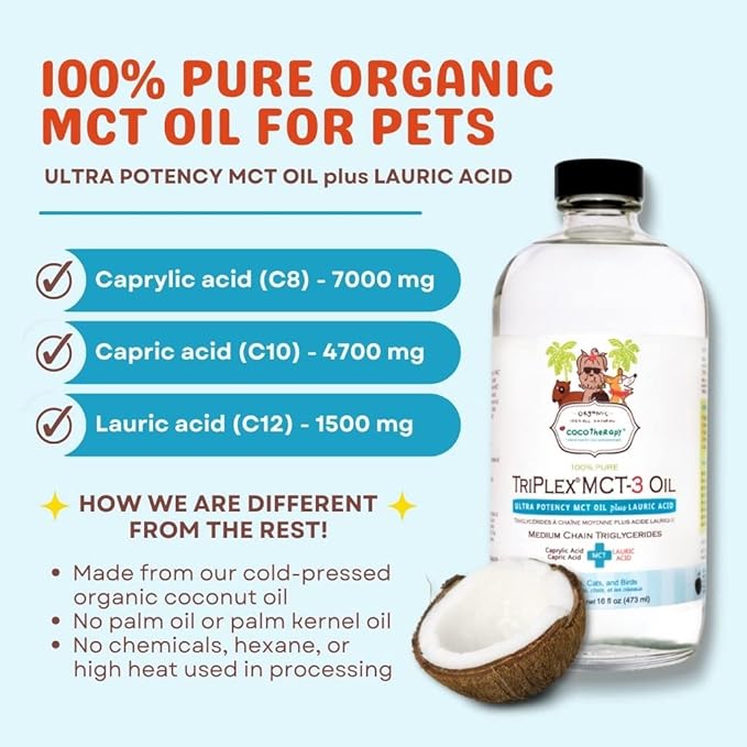 CocoTherapy Triplex MCT-3 Oil, Non-GMO, 100% Pure and Natural, 16 oz.