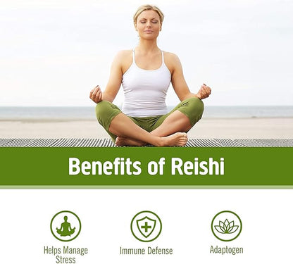 OM Mushroom Superfood Reishi Mushroom Capsules Supplement, Promotes Stress & Immune Support, 90 Count, 30 Days Supply