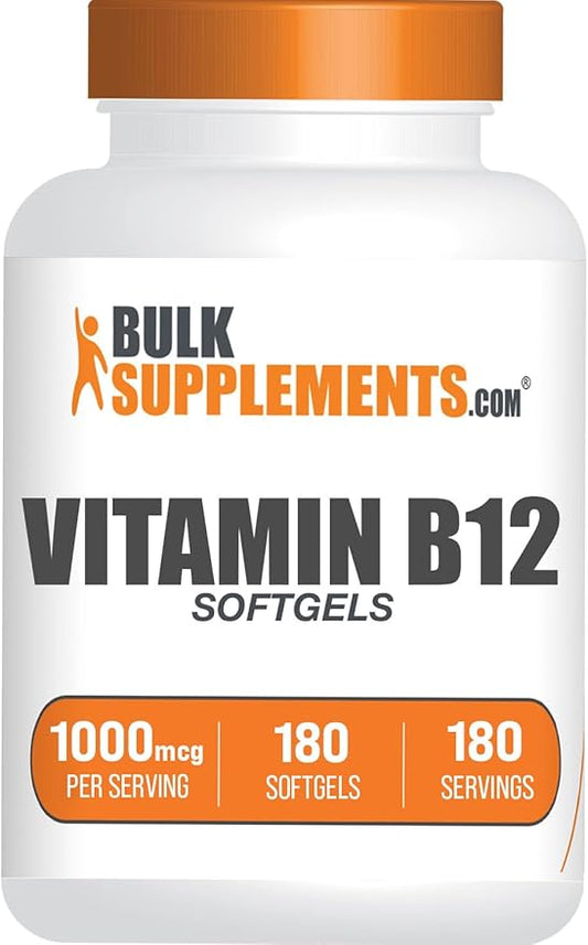 BulkSupplements.com Vitamin B12 1000 mcg Softgels B12 Supplement 1 Softgel 180 Count 1)