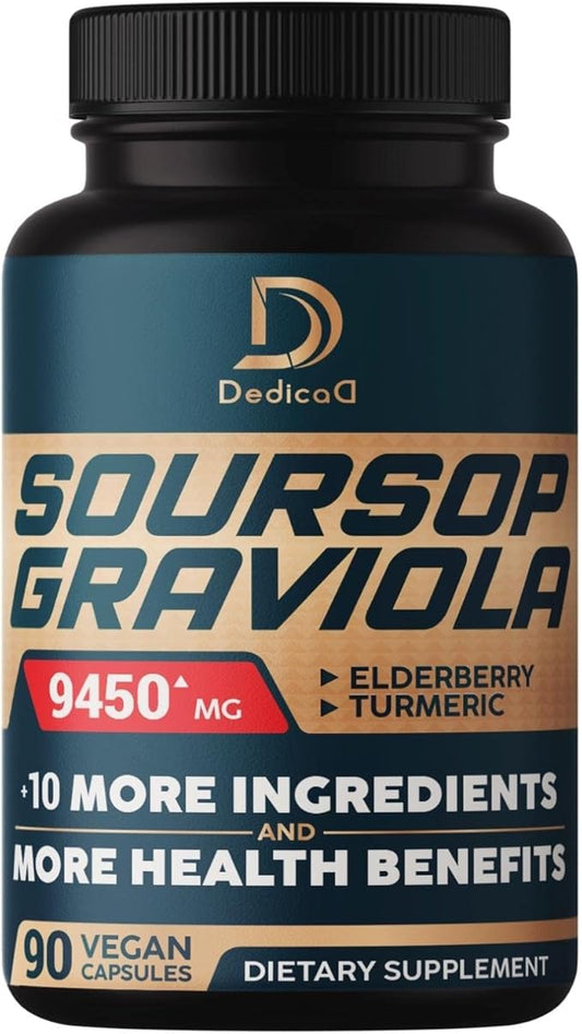 Soursop Graviola Capsules 3 Months 9450mg Per 11 Herbs 90 Vegan