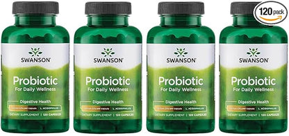 Swanson Probiotic - Digestive Health Supplement 1 Billion (120 Capsules) (4 Pack)