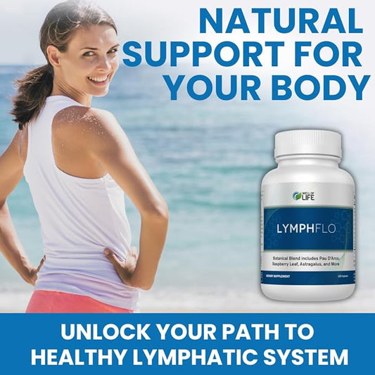 LymphFlo: Herbal Support for Detox, Immunity 1100mg, 180 180 V-Capsules
