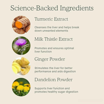 DOSE for Your Liver Cleanse Detox & Repair, Organic Milk Thistle Supplement with Turmeric, Dandelion, Ginger, and Orange, Promotes Optimal Liver Function,16oz Bottle, 6 Pack (6 Week Supply)