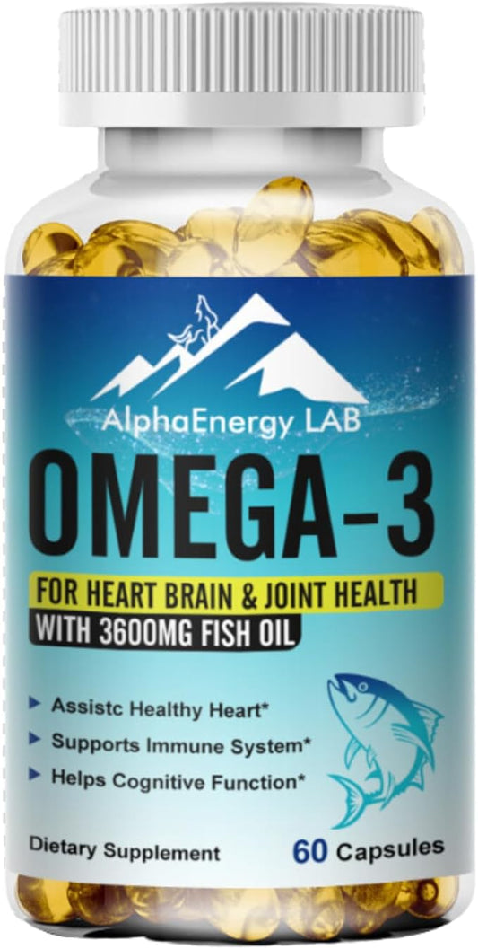 LAB Omega-3 with Triple Strength 3600MG Pollock-60 Softgels-