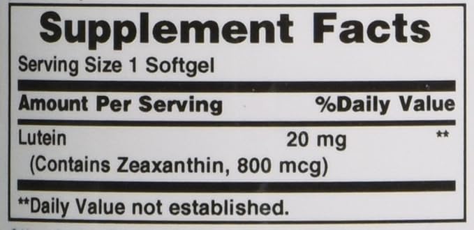 Nature's Bounty Nature's Bounty Lutein 20mg, 40 Softgels 40 Count 4)