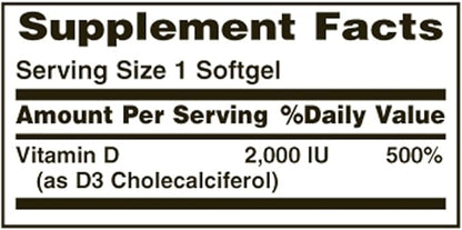 Nature's Bounty, D 2000 Iu Softgels, 150 Count