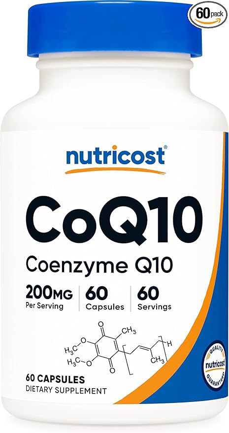 Nutricost CoQ10 200mg, 60 Vegetarian Capsules, 60 Servings Q10