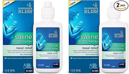 Mommy's Bliss Saline Drops/Spray, Nasal Relief 1 Fl 2)