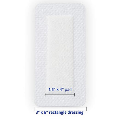 Medline Sterile Bordered Gauze, 3" x 6" with 1.5" x 4" Pad 15)