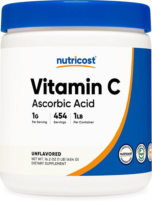 Nutricost Pure Ascorbic Acid Powder (Vitamin 1LB