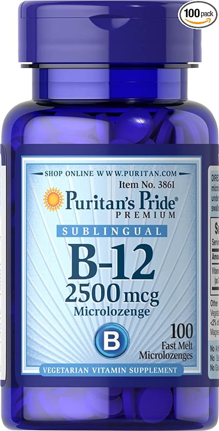 Puritan's Pride Vitamin B-12 2500 mcg Sublingual-100 Microlozenges