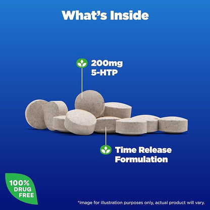 Natrol 5-HTP 200mg, Dietary Supplement Helps 60 Time 60 Day