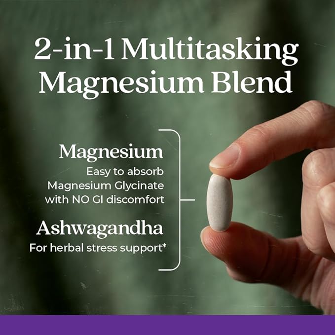 New Chapter Magnesium + Ashwagandha Supplement, 325 mg 2.5x Absorption, 60 ct (2 Month