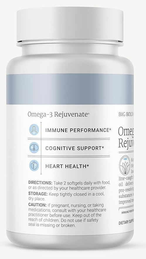 2 MONTH SUPPLY Omega-3 Rejuvenate —Omega-3 Fatty 120 Softgels