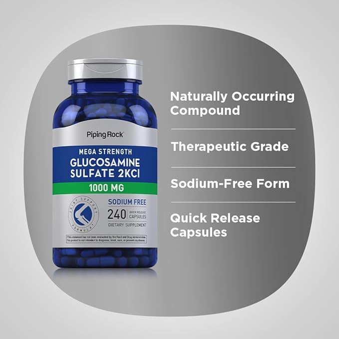 Piping Rock Glucosamine Sulfate 1000mg 240 Capsules