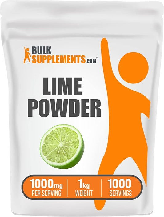 BulkSupplements.com Lime Powder - Dehydrated Lime Powder, Lime Fruit Powder, for Flavoring - Air Dried & Gluten Free, 1000mg per Serving, 1kg (2.2 lbs) (Pack of 1)