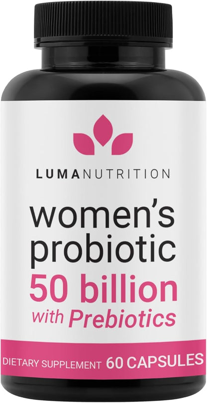 Luma Nutrition Probiotics for Women with Prebiotics - 50 Billion CFU - Formulated for Digestive, Immune & Feminine Support - 60 Capsules