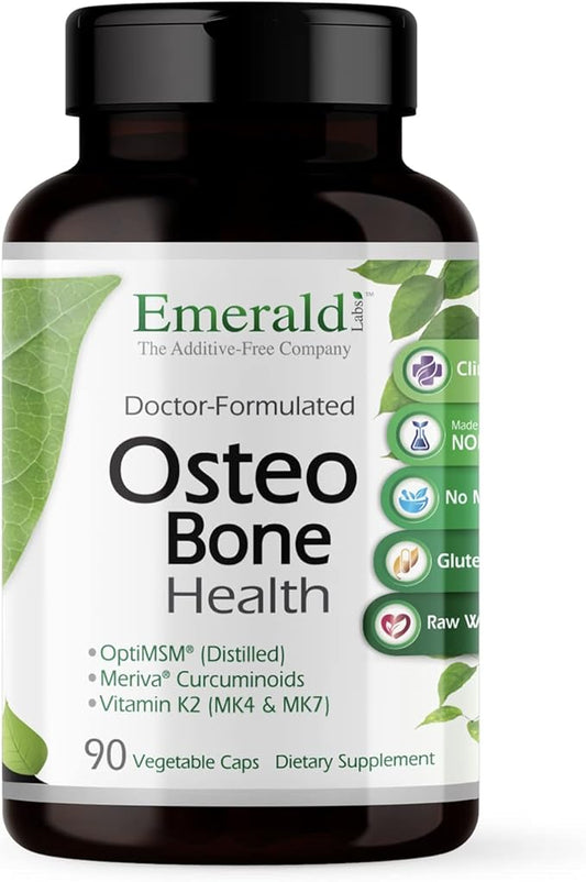 EMERALD LABS Osteo Bone Health D3, K2, K2, Calcium, 90 Vegetable
