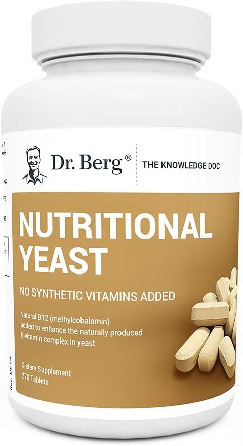 Dr. Berg Nutritional Yeast Tablets – B12 Added 8 B 270 Vegan