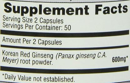 Imperial Elixir, Korean Red Ginseng, 600 100 Capsules