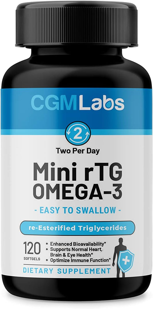 rTG Omega 3 Fish Oil Dietary Supplement 960mg - 120 Softgels