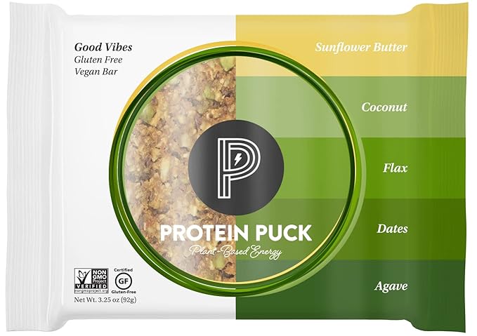 Protein Puck Plant Based Bars 13 grams 4 Count (1 Pack)
