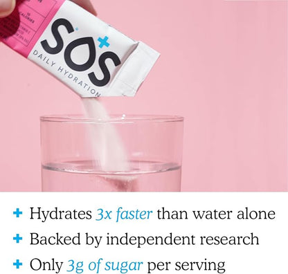 SOS Hydration, Electrolyte Powder Packets – Low-Calorie, Zero Sugar, Rapid Rehydration, Made in USA, Keto & Vegan Friendly 5-Flavor Variety Pack, 20 Sticks