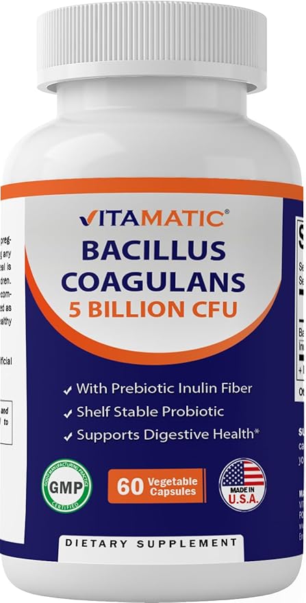 Vitamatic Bacillus Coagulans Shelf Stable Probiotic Supplement 60 Vegetable