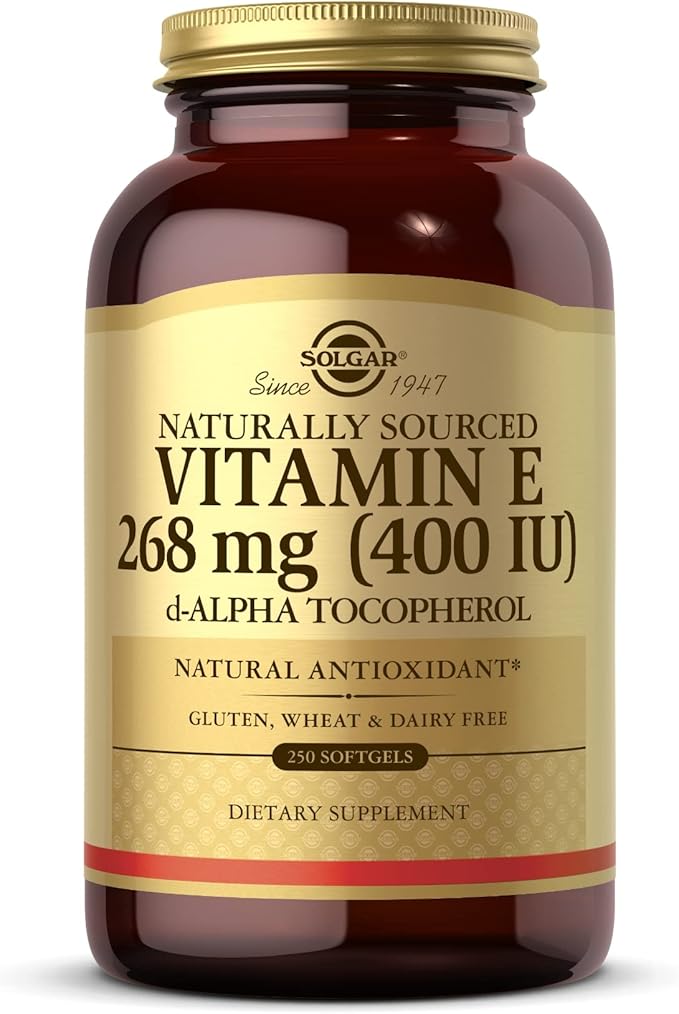 SOLGAR Vitamin E 268 mg (400 IU) 250 Softgels 250 Servings