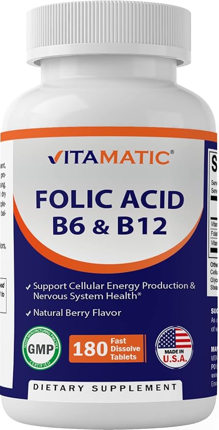 Vitamatic Folic Acid B12 B6 180 Fast