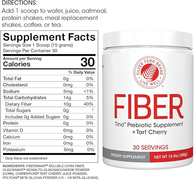 Tino High Fiber Supplement Powder (2 Canisters 15.9 Oz.