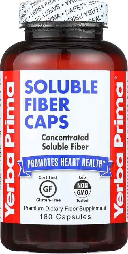 Yerba Prima Soluble Fiber Capsules, 180-Count