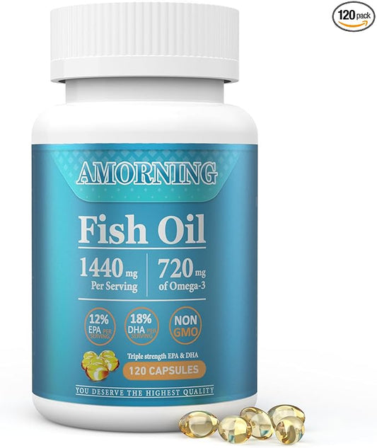 Fish-Oil Omega3-EPA DHA-Supplement Burpless-Softgels 120Capsules 1440 1440 mg