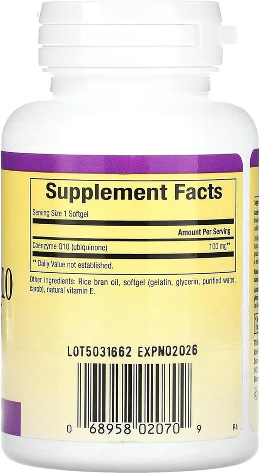 Natural Factors Coenzyme Q10 100 mg, Q10 Supplement 30 Softgels