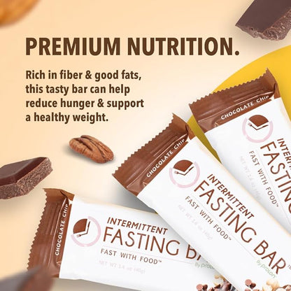 Prolon Fast Bars | Keto, Gluten Free, Dairy Free, Plant Based Protein, Intermittent Fasting Bars | Developed to Not Break Your Fast | Chocolate Chip, 24 Ct