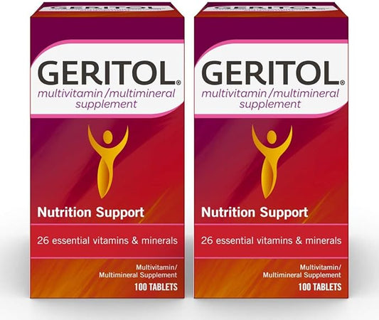Geritol Multi-Vitamin Nutritional Support Tablets, Balance 26 Essential 100 Count 2)