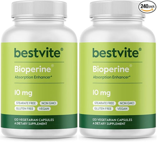BESTVITE Bioperine 10mg (240 Vegetarian Capsules) (120 x 2) -