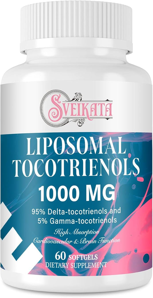 Liposomal Tocotrienols Supplement 1000mg, Vitamin E, 95% Delta-tocotrienols 5% Gamma-tocotrienols, 60 softgels