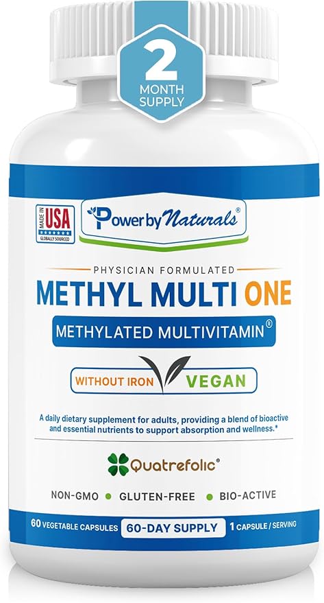 Power By Naturals Methyl Multi One B12 for 60 Capsules, 2 Month