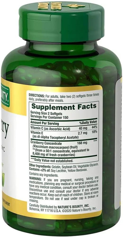 Nature’s Bounty Cranberry 4200mg with Vitamin 300 Rapid
