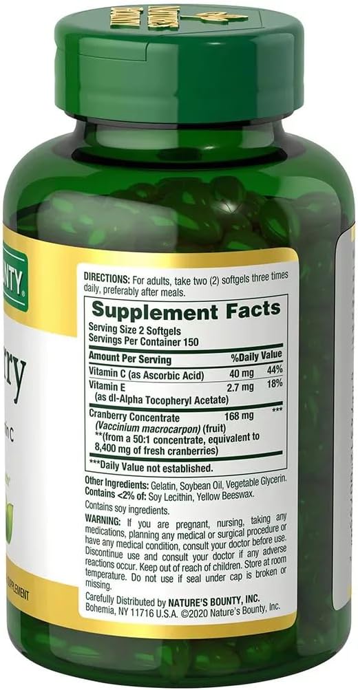 Nature’s Bounty Cranberry 4200mg with Vitamin 300 Rapid