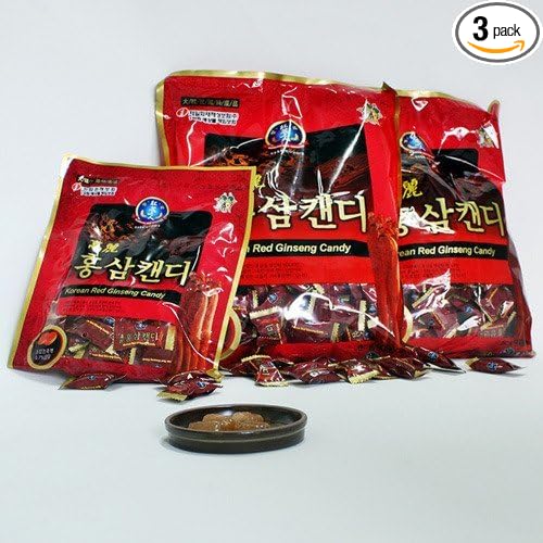HongSamin Korean Premium Red Ginseng Candy (200gx3packs) 600g 600g -