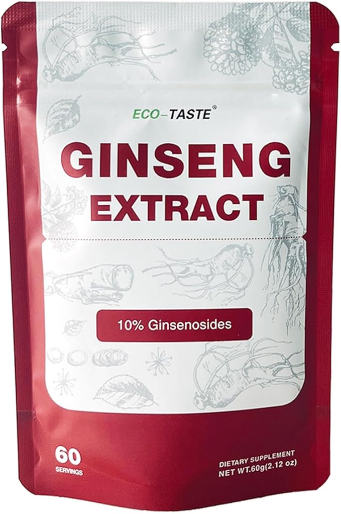 ECO-TASTE Ginseng Root Extract Powder-Korean Panax 10% Ginsenosides, 60g (60 (60 Servings)