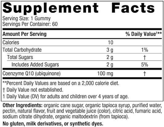 Nordic Naturals CoQ10 Gummies, Strawberry 60 Gummies 100 mg Q10 (CoQ10) (CoQ10) - 60 Servings
