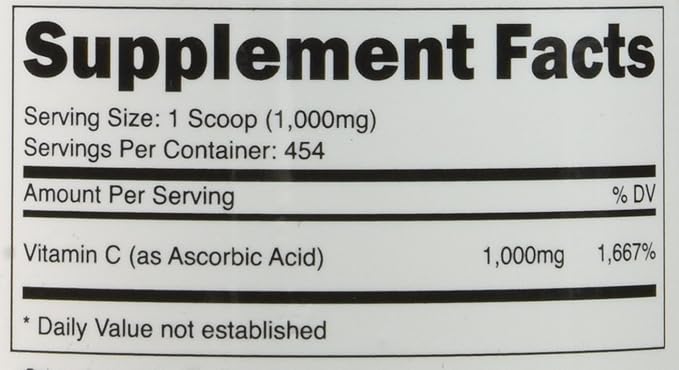 Nutricost Pure Ascorbic Acid Powder (Vitamin 1LB