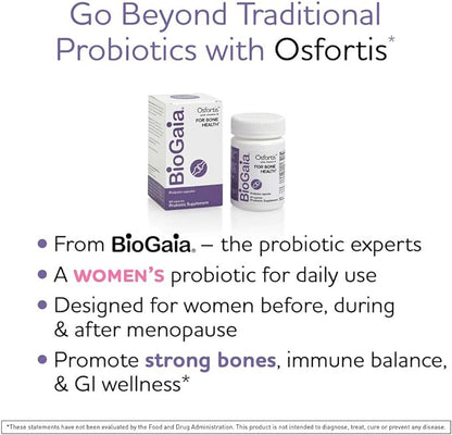 BioGaia Osfortis, Women’s Probiotic for Strong 6475, 60 60 Capsules, 1 Pack