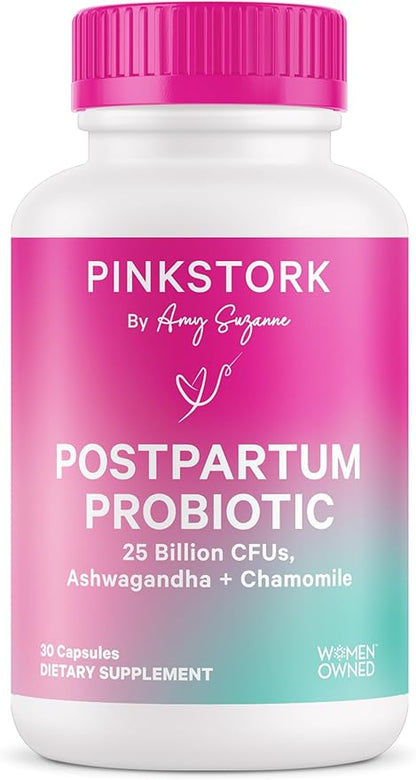 Pink Stork Postpartum Probiotics with Ashwagandha 30 Capsules